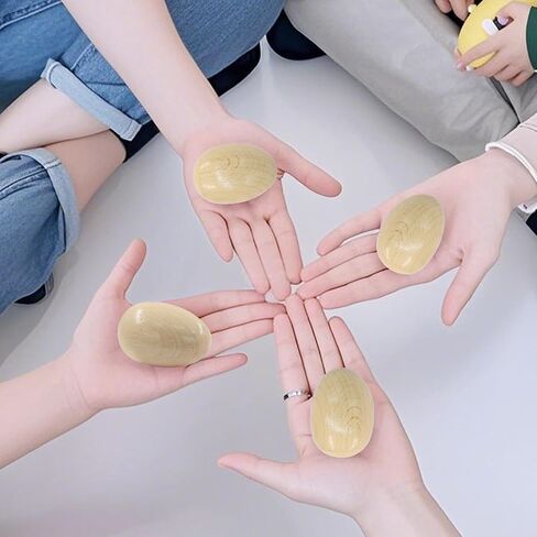 Hordion 2 PCS Wood Egg Shakers ، Maracas Shakers Wooden Hand Cercussion Endract in Saudi Arabia