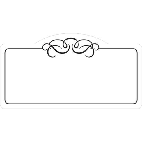 Hubert Deli Tag اكتب على النمط مع Scroll Black Design White Heat Resistant Tags - 4 "L X 2 1/8 H ، 12/BAG in Saudi Arabia