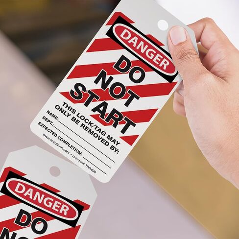 AccuformNMC 100 علامات القفل عن طريق اللولب ، لا تبدأ الخطر ، حيث صنعنا العلامات المتوافقة مع OSHA ، PF-cardstock المقاومة للماء ، والدموع ، 6.25 "x3" ، TAR408 in Kuwait