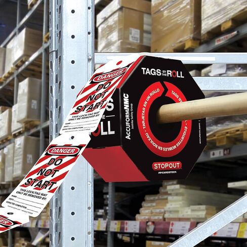 AccuformNMC 100 علامات القفل عن طريق اللولب ، لا تبدأ الخطر ، حيث صنعنا العلامات المتوافقة مع OSHA ، PF-cardstock المقاومة للماء ، والدموع ، 6.25 "x3" ، TAR408 in Kuwait