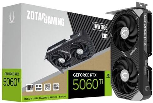 ZOTAC Gaming GeForce RTX 5060 Ti 8GB Twin Edge OC DLSS 4 8GB GDDR7 128-bit 28 Gbps PCIE 5.0 Gaming Graphics Card, IceStorm 2.0 Cooling, SFF-Ready, ZT-B50610H-10M in Kuwait