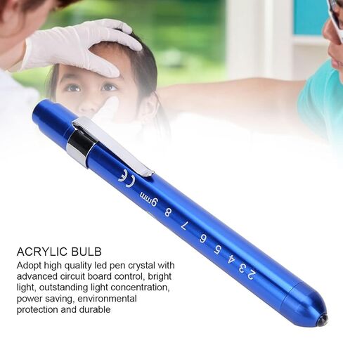 LED Pen Light, Portable Pen Lights Medicals, Multi Functional Nurse Pen Light with Pupil Ruler for Ear Mouth Throat Examination (Blue) in Saudi Arabia