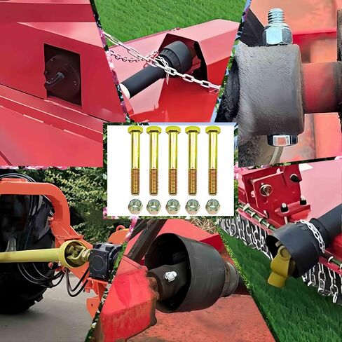 براغي القص من الدرجة الثانية 1/2 "× 3-1/2" للقاطع الدوار ، علبة تروس الجرار ، عن طريق جلفنة الألوان مع مجموعة صامدة قفل النايلون ، بواسطة Metalsuberg. (حزمة 5pcs) in Kuwait