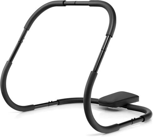 GYMAX Ab Cruncher, Abdominal Trainer Sit up Assistant Roller with Padded Headrest, Fitness Exercise Training Machine for Core Muscle, Home Gym Portable Ab Mat Trainer (Black) in Saudi Arabia