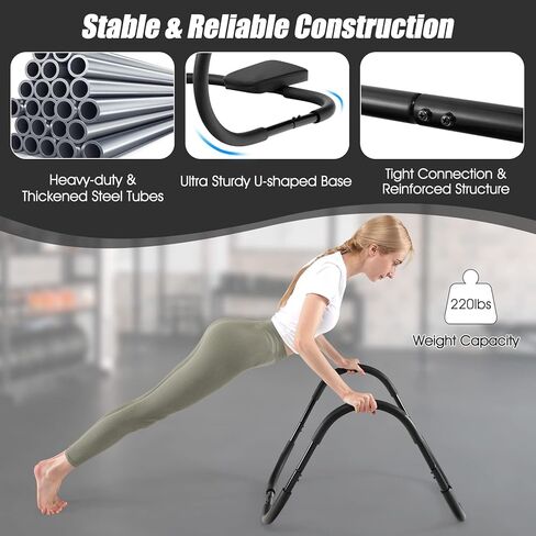 GYMAX Ab Cruncher, Abdominal Trainer Sit up Assistant Roller with Padded Headrest, Fitness Exercise Training Machine for Core Muscle, Home Gym Portable Ab Mat Trainer (Black) in Saudi Arabia