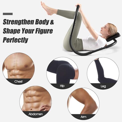 GYMAX Ab Cruncher, Abdominal Trainer Sit up Assistant Roller with Padded Headrest, Fitness Exercise Training Machine for Core Muscle, Home Gym Portable Ab Mat Trainer (Black) in Saudi Arabia