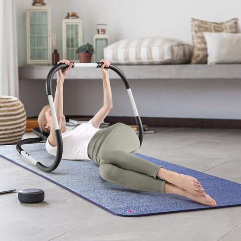 GYMAX Ab Cruncher, Abdominal Trainer Sit up Assistant Roller with Padded Headrest, Fitness Exercise Training Machine for Core Muscle, Home Gym Portable Ab Mat Trainer (Black) in Saudi Arabia