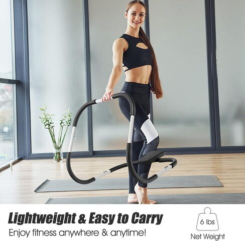 GYMAX Ab Cruncher, Abdominal Trainer Sit up Assistant Roller with Padded Headrest, Fitness Exercise Training Machine for Core Muscle, Home Gym Portable Ab Mat Trainer (Black) in Saudi Arabia