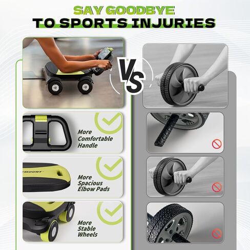 East Mount AB Roller Wheel - AB Roller مع دعم الكوع للتمرين الأساسي للدهون البطن التلقائي العجلة البطن للنساء المعدات الصالة الرياضية للرجال in Kuwait