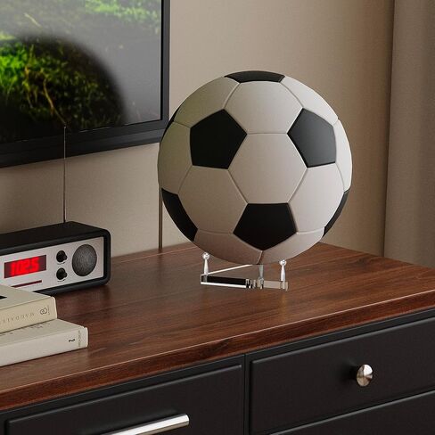 SVENJBB Ball Holder for Basketball, Football, Soccer, Volleyball, Crystals and Rocks, Clear Acrylic Ball Stand with Gold Pegs & Rubber Feet for Displaying Sports Memorabilia, 1 Pack in Saudi Arabia