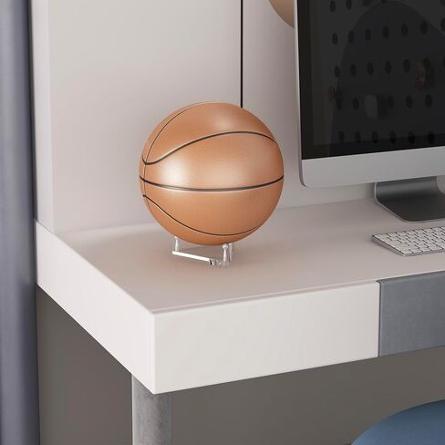 SVENJBB Ball Holder for Basketball, Football, Soccer, Volleyball, Crystals and Rocks, Clear Acrylic Ball Stand with Gold Pegs & Rubber Feet for Displaying Sports Memorabilia, 1 Pack in Saudi Arabia