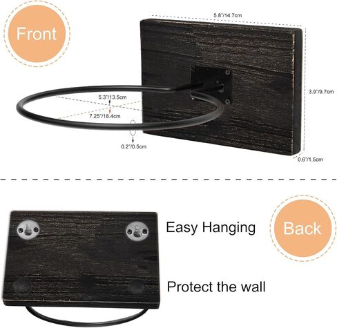 GENMOUS Set of 3 Wooden Basketball Holder, Wall Mounted Basketball Display for Men Boys Room Decor, Metal Ball Rack Stand for Football Volleyball Soccer Storage, Sports Decor for Home Bedroom (Wood) in Kuwait