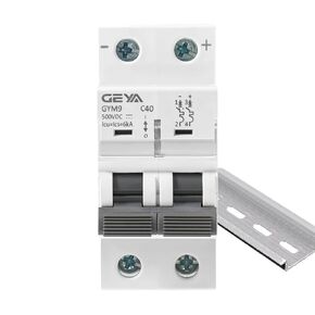 Geya DC Miniature Circuit Breaker ، 2 Pole 500V 16 Amp Dconnect Disconnect ، عزل لنظام الطاقة الشمسية الكهروضوئية ، الرحلة المغناطيسية الحرارية ، Din Rail Mount (Gym9DC-2P-C16) in Kuwait