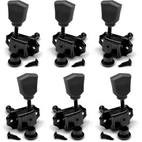 MAXCHEER 3R3L Vintage Guitar Deluxe String Tuning Pegs Machine Heads Greenish Button for Epiphone Les Paul Style Guitar Replacement (Black) in Saudi Arabia