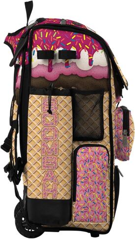 Boombah Superpack Hybrid Rolling Bat Bag - Wheeled & Backpack Version - Ice Cream Neapolitan Multi in Saudi Arabia