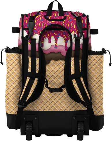 Boombah Superpack Hybrid Rolling Bat Bag - Wheeled & Backpack Version - Ice Cream Neapolitan Multi in Saudi Arabia