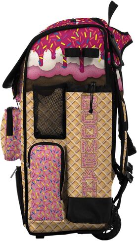Boombah Superpack Hybrid Rolling Bat Bag - Wheeled & Backpack Version - Ice Cream Neapolitan Multi in Saudi Arabia