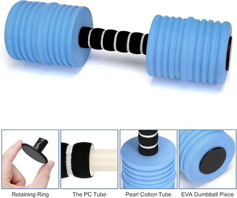 التمرين المائي الدمبل ، أوزان الماء لممارسة حمام السباحة ، 2Pack Eva Foam Water Dummbells للشباب تمرينات المياه ، تدريب السباحة in Kuwait