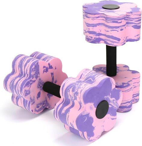 Aquatic Exercise Dumbbells, 2PCS Aqua Fitness Barbells, Flowers High-Density EVA-Foam Water Workouts, Pool Weights Dumbbells Set for Water Exercise, Aerobics Weight Loss, Pool Fitness in Saudi Arabia