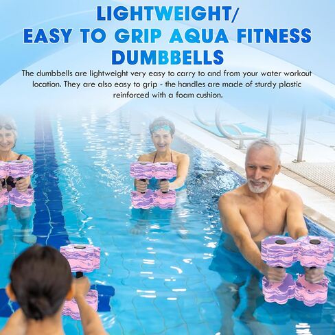 Aquatic Exercise Dumbbells, 2PCS Aqua Fitness Barbells, Flowers High-Density EVA-Foam Water Workouts, Pool Weights Dumbbells Set for Water Exercise, Aerobics Weight Loss, Pool Fitness in Saudi Arabia