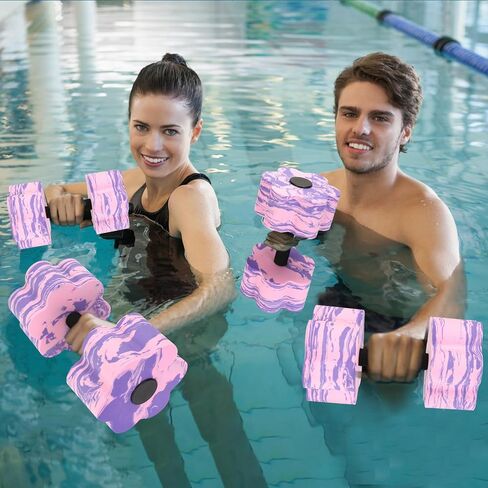 Aquatic Exercise Dumbbells, 2PCS Aqua Fitness Barbells, Flowers High-Density EVA-Foam Water Workouts, Pool Weights Dumbbells Set for Water Exercise, Aerobics Weight Loss, Pool Fitness in Saudi Arabia