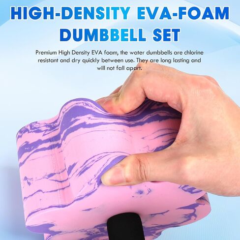 Aquatic Exercise Dumbbells, 2PCS Aqua Fitness Barbells, Flowers High-Density EVA-Foam Water Workouts, Pool Weights Dumbbells Set for Water Exercise, Aerobics Weight Loss, Pool Fitness in Saudi Arabia