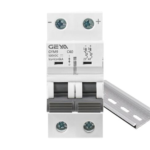 GEYA DC Miniature Circuit Breaker, 2 Pole 500V 16 Amp DC Disconnect Switch, Isolator for Solar PV System,Thermal Magnetic Trip, DIN Rail Mount (GYM9DC-2P-C16) in Kuwait
