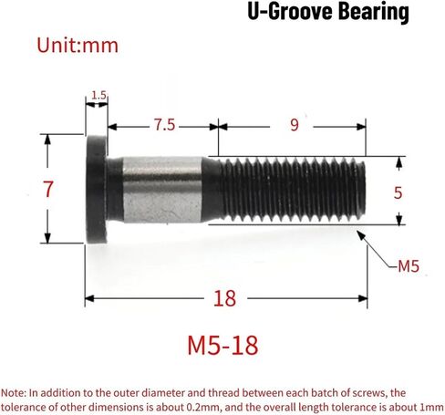 4PCS SG15 5X17X8MM U-Shaped Double Volleyball Bearing Belt Screws with Grooves(Sg15) in Saudi Arabia