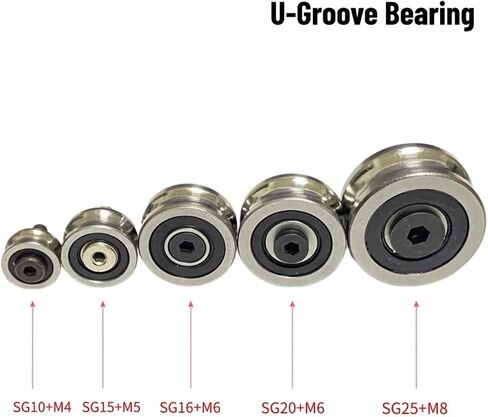 4PCS SG15 5X17X8MM U-Shaped Double Volleyball Bearing Belt Screws with Grooves(Sg15) in Saudi Arabia