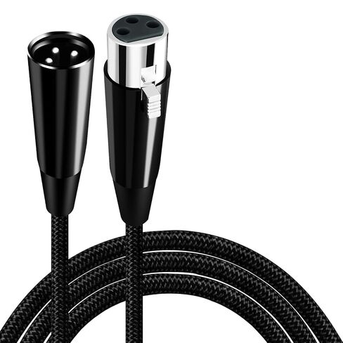 XLR 3 PIN DMX Cable 25ft ، XLR ذكر إلى أنثى كابل مضفرة من النايلون المتوازن لمصابيح DMX/Microphone ، مكبرات صوت ， الخلاط ， مكبر للصوت وجهاز الصوت ........... in Kuwait