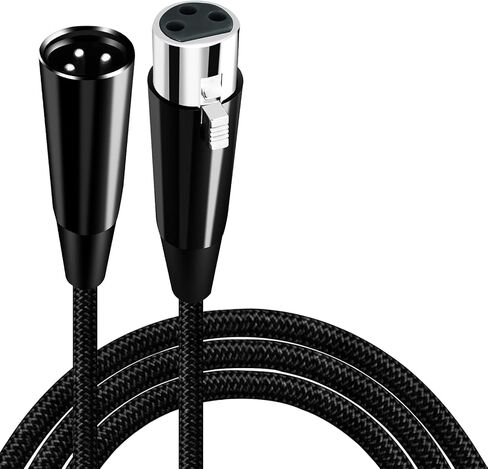 XLR 3 pin DMX Cable 25Ft, XLR Male to Female Balanced Nylon Braided Cable for DMX/Microphone Lights, Speakers，Mixer，Amplifier and Audio Device……… in Kuwait