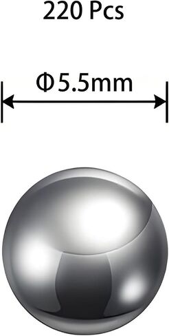 220 Pieces Carbon Steel Balls 5.5mm Diameter - Durable and High Precision Steel Marbles for Industrial, Mechanical, and DIY Applications in Saudi Arabia