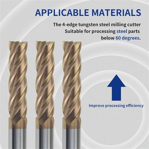 HRC60 1mm 3mm 5mm 8mm 10mm 12mm 16mm 20mm Carbide End Mills 4 Cutter Mill Mill Mill Cutter Mill Mill Tungsten (4F D10XD10X75L) in Saudi Arabia