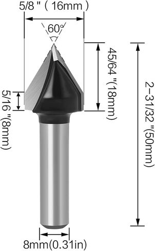 2pcs 8mm Shank60 Wood Router bit Straight end Mill Trimmer Cleaning Flush Trim Corner Round Cove Box bits Tools in Saudi Arabia