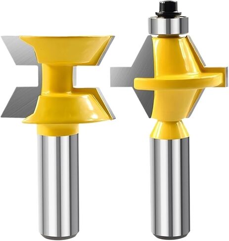 1/2" Shank Router Bit Set 120 Degree Woodworking Groove CuttersTungsten Alloy Tenon Cutter with Bearing End Mill in Saudi Arabia
