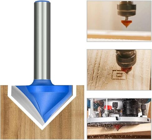 جهاز التوجيه الخشبي 8 مم شانك الخامس بت 90 درجة قطر مطحنة كاربيد 22 32 مم قاطع طحن الخشب *2pcs (8x32mm 90d) in Saudi Arabia