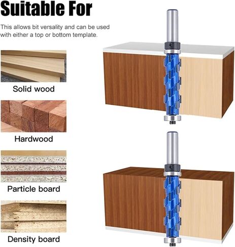 Milling Cutter 12.7mm Shank Flush Trim End Mill Solid Carbide Spiral Double Bearing Router Bit for Wood(65mm) in Saudi Arabia