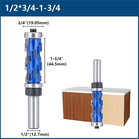 Milling Cutter 12.7mm Shank Flush Trim End Mill Solid Carbide Spiral Double Bearing Router Bit for Wood(65mm) in Saudi Arabia