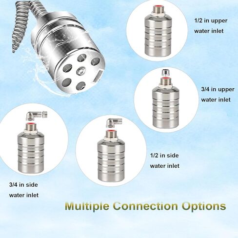 1PCS Automatic Water Level Control Valve, 1/2" to 3/4'' Water Trough Float Valve, 304 Stainless Steel Float Valve for Water Tank, Pool, Livestock in Kuwait