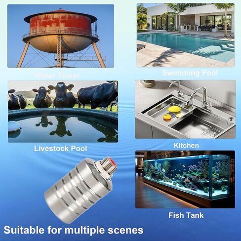 1PCS Automatic Water Level Control Valve, 1/2" to 3/4'' Water Trough Float Valve, 304 Stainless Steel Float Valve for Water Tank, Pool, Livestock in Kuwait