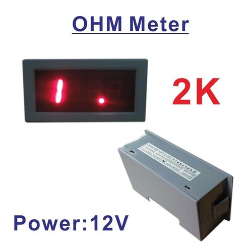 مقاومة LED متر أوم متر مقاوم 2K أرقام حمراء الجهد إمدادات الطاقة DC 12V MINI OHMMETER 3 1/2 متر رقمي مع ظهر in Saudi Arabia