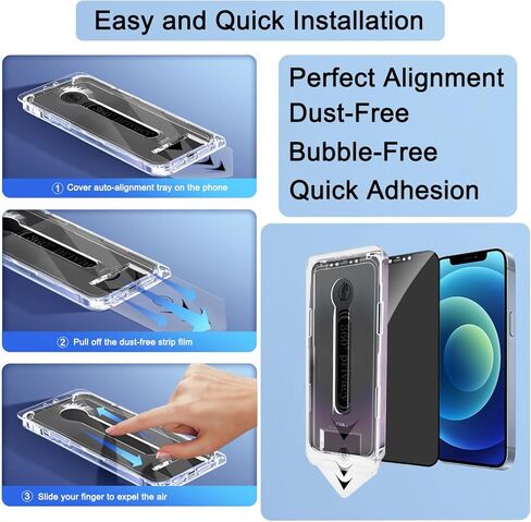 2 حزمة 360 درجة واقي شاشة شاشة الخصوصية [المحاذاة التلقائية ، إزالة التلقائي] سهلة التثبيت تغطية كاملة 4 اتجاهات مضادة للتجسس الفيلم (ل iPhone 15 Pro Max-6.7 بوصة) in Kuwait