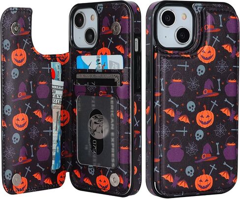 HAOPINSH for iPhone 14 Case Wallet Compatible with MagSafe Wireless Charging, Floral Flower Pattern Back Flip Folio RFID Blocking Leather Kickstand Card Slots Case Double Magnetic Clasp Cover 6.1" in Kuwait
