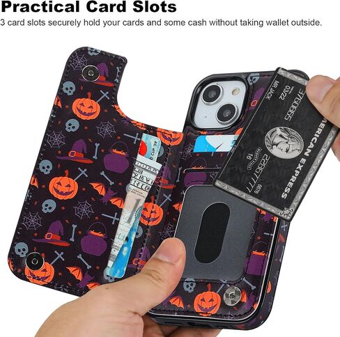 HAOPINSH for iPhone 14 Case Wallet Compatible with MagSafe Wireless Charging, Floral Flower Pattern Back Flip Folio RFID Blocking Leather Kickstand Card Slots Case Double Magnetic Clasp Cover 6.1" in Kuwait