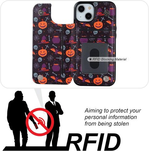 HAOPINSH for iPhone 14 Case Wallet Compatible with MagSafe Wireless Charging, Floral Flower Pattern Back Flip Folio RFID Blocking Leather Kickstand Card Slots Case Double Magnetic Clasp Cover 6.1" in Kuwait