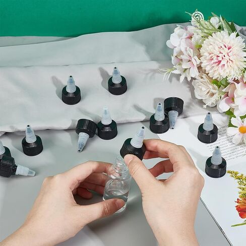 OLYCRAFT 50PCS SPESS BOTTE CAP 24/410 زجاجات صرف أغطية أسود تويست تويست زجاجة طبيعية تويست أعلى لضغط زجاجات غراء المياه الغراء in Saudi Arabia