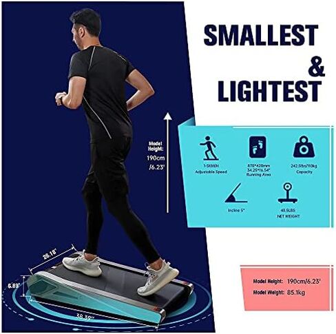 egofit Walker Pro/Plus أصغر تحت لوحة المشي جهاز المشي ، حلقة مفرغة صغيرة ومدمجة مع ميل ثابت بنسبة 5 ٪ لتناسب المكتب بشكل مثالي والمنزل والمكتب مع التطبيق والتحكم عن بعد in Saudi Arabia