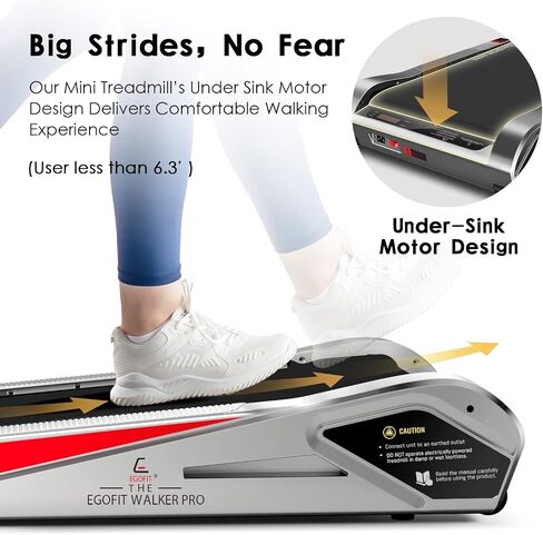 egofit Walker Pro/Plus أصغر تحت لوحة المشي جهاز المشي ، حلقة مفرغة صغيرة ومدمجة مع ميل ثابت بنسبة 5 ٪ لتناسب المكتب بشكل مثالي والمنزل والمكتب مع التطبيق والتحكم عن بعد in Saudi Arabia