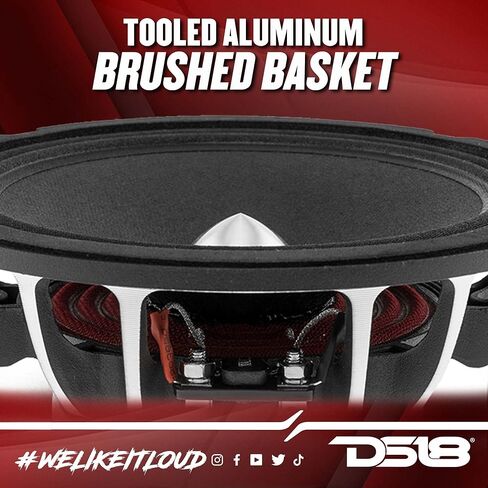DS18 PRO-FR6NEO Loudspeaker- 6.5", Full-Range, Silver Aluminum Bullet, 450W Max, 225W RMS, 4 Ohms, Neodymium Magnet - The Most Elegant Neodymium Full Range Loudspeakers Available (Renewed) in Saudi Arabia