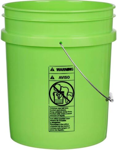 House Naturals 5 جالون فائدة مصنوعة في الولايات المتحدة الأمريكية لايم دلو البلاستيك الأخضر مع المسمار على الهواء ضيقة حشية مزدوجة (3 عبوات) in Kuwait